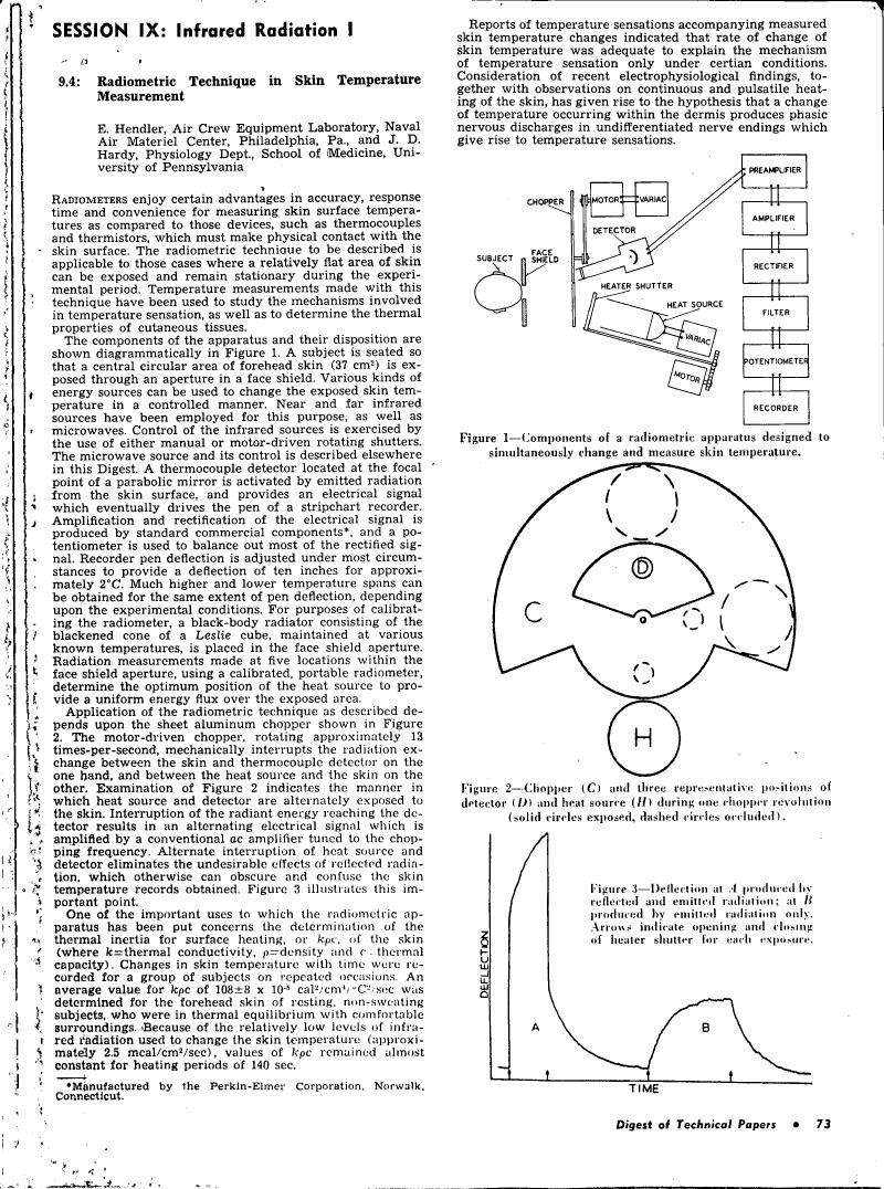 Figure 1 illustrates components of a radiometric apparatus designed to simultaneously change and measure skin temperature.