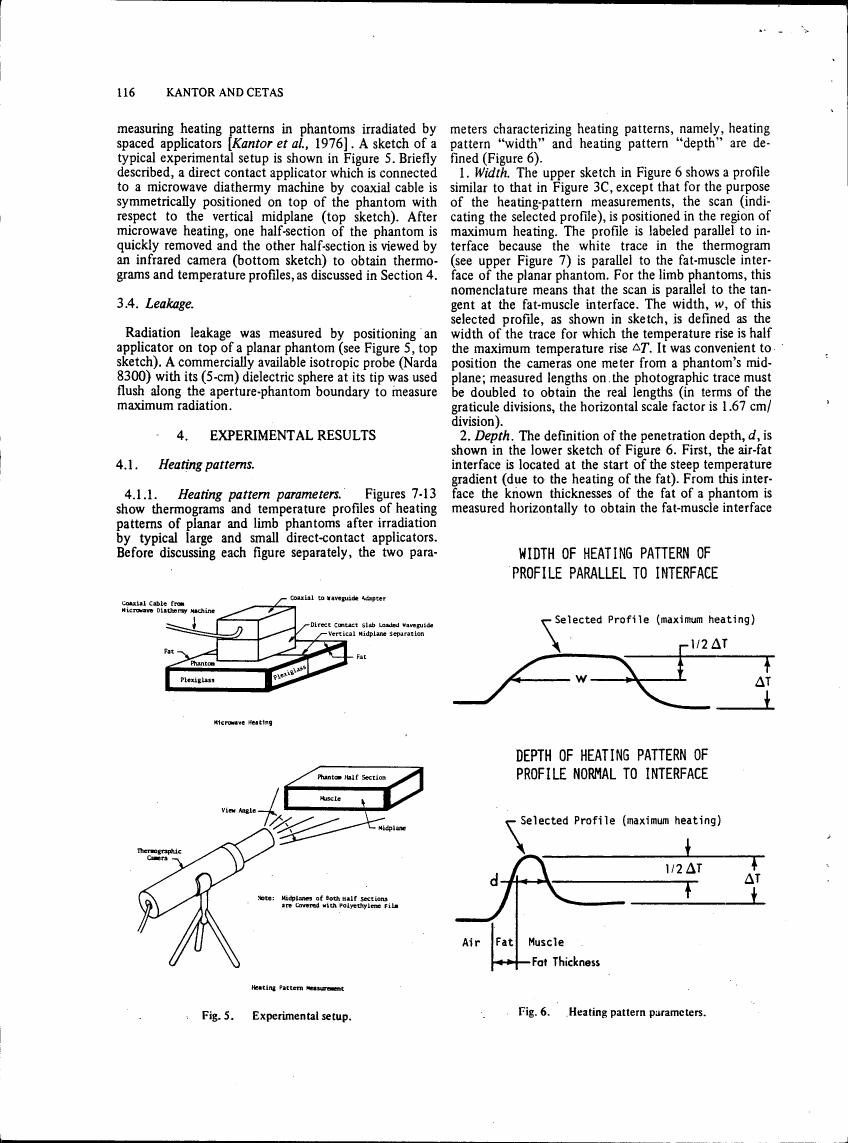 AI-described figure: Experimental setup for measuring heating patterns in phantoms irradiated by spaced applicators.