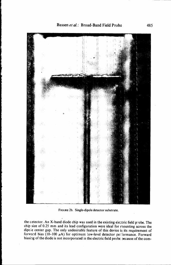 Figure 2b. Single-dipole detector substrate.