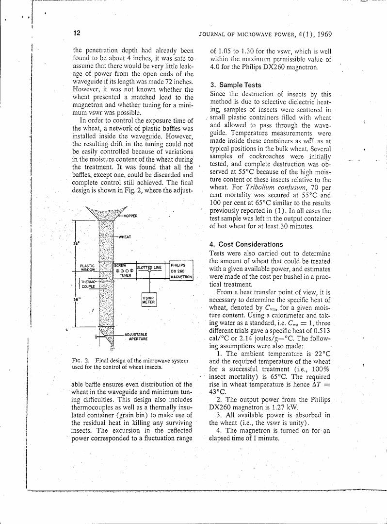 Figure 2. Final design of the microwave system used for the control of wheat insects.
