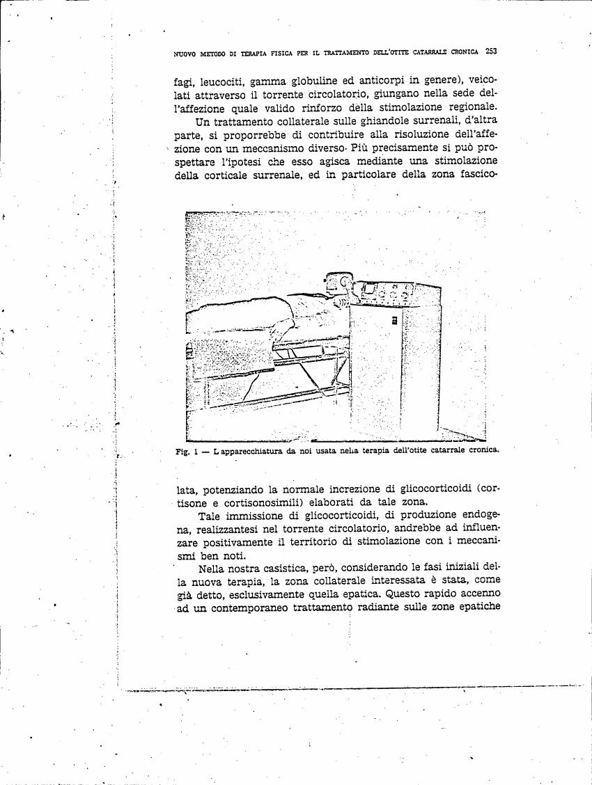 Fig. 1 - L'apparecchiatura da noi usata nella terapia dell'otite catarrale cronica.