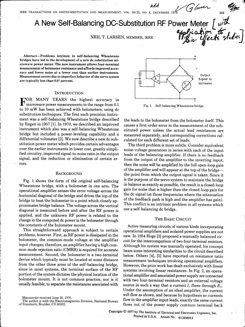 Fig. 1: Self-balancing Wheatstone bridge.
