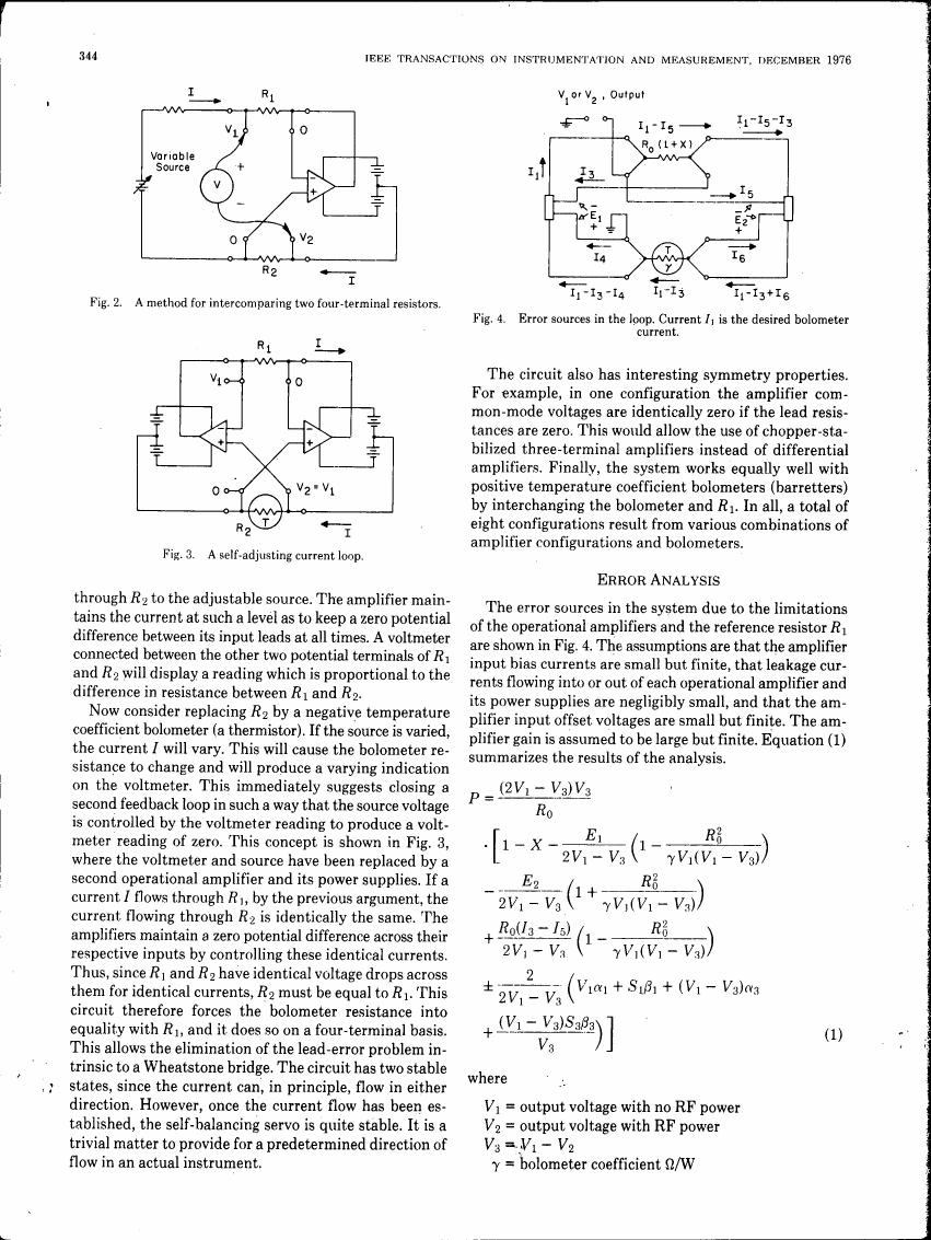 Fig. 2: A method for intercomparing two four-terminal resistors.