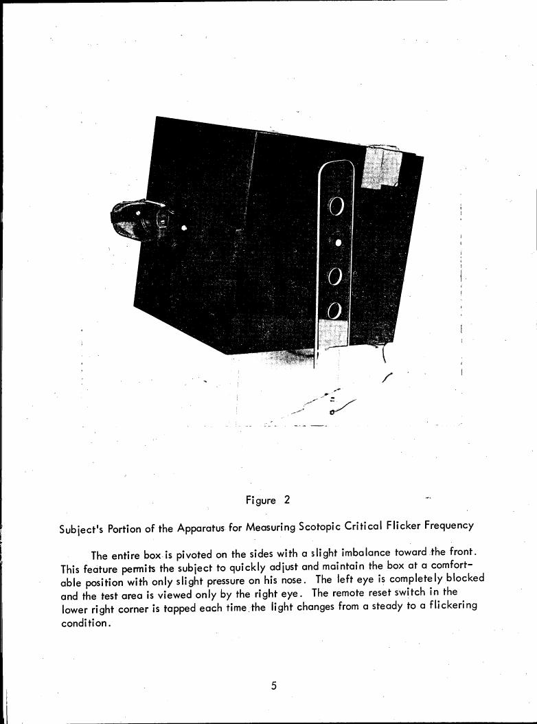 Figure 2: Subject's Portion of the Apparatus for Measuring Scotopic Critical Flicker Frequency
