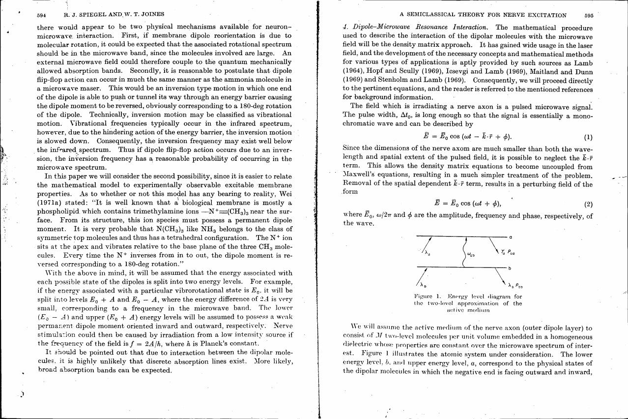 Figure 1. Energy level diagram for the two-level approximation of the active medium.