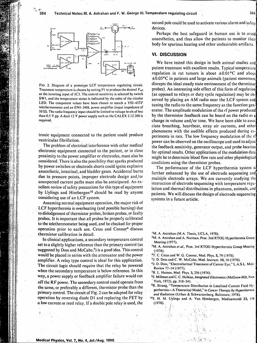 Figure 2. Diagram of a prototype LCF temperature regulating circuit.