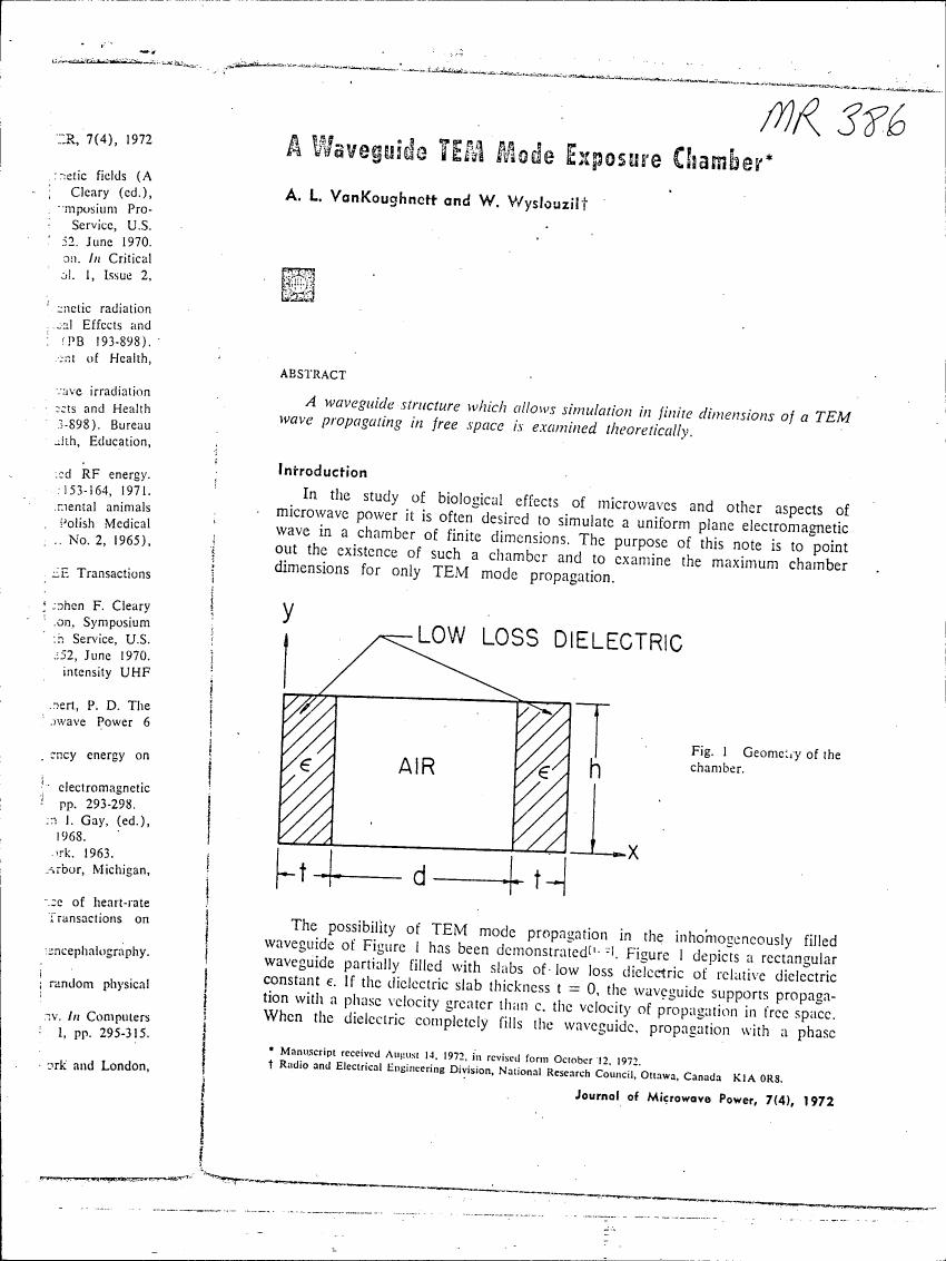 AI-described figure: Figure 1 depicts a rectangular waveguide partially filled with slabs of low loss dielectric.