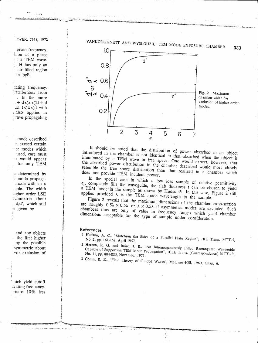 Figure 2: Maximum chamber width for exclusion of higher order modes.