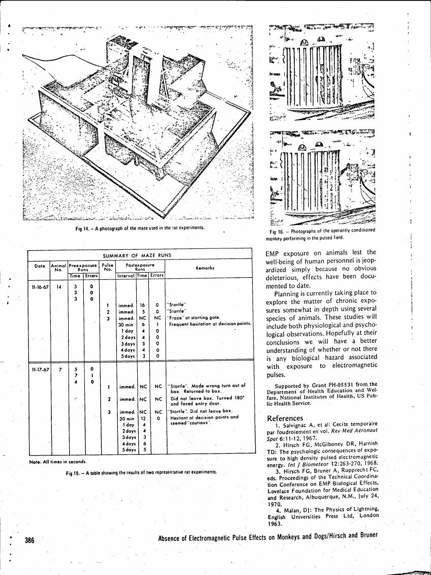 AI-described figure: Fig. 14: A photograph of the maze used in the rat experiments.