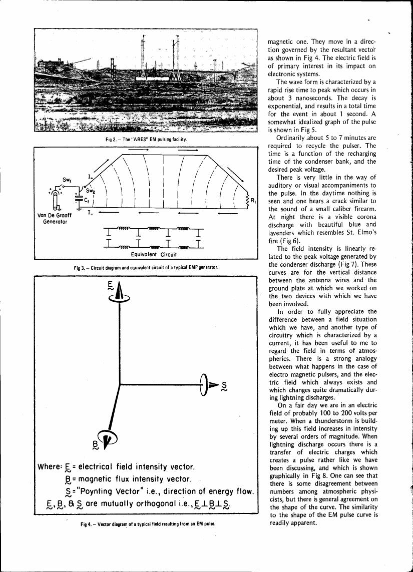 Fig. 3: Circuit diagram and equivalent circuit of a typical EMP generator.