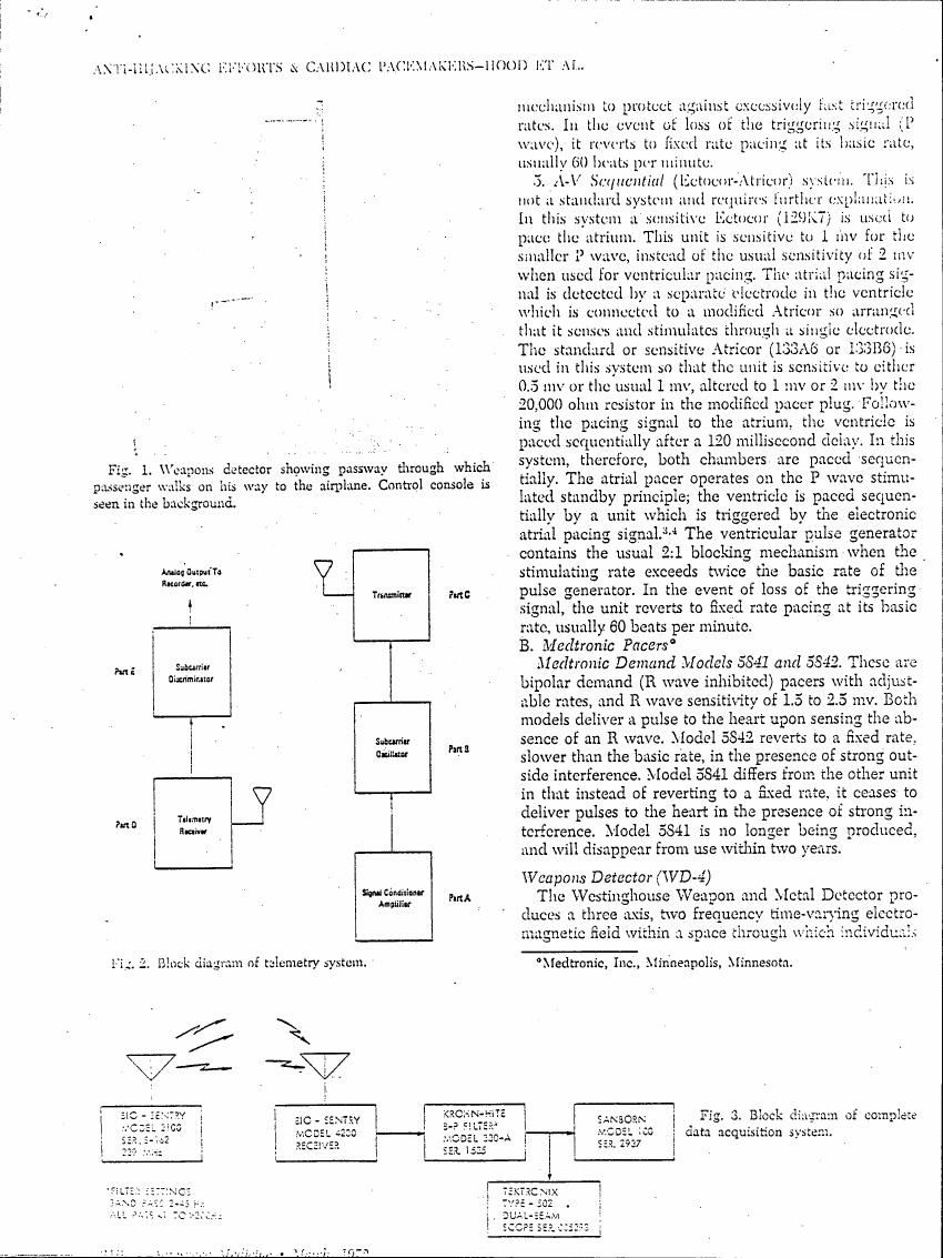 AI-described figure: Block diagram of telemetry system (Fig. 2)
