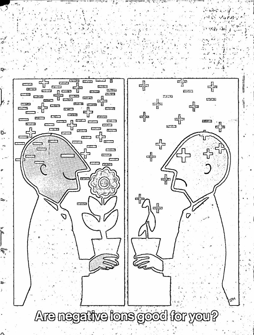AI-described figure: A diagram comparing two individuals with different levels of negative ions surrounding them.