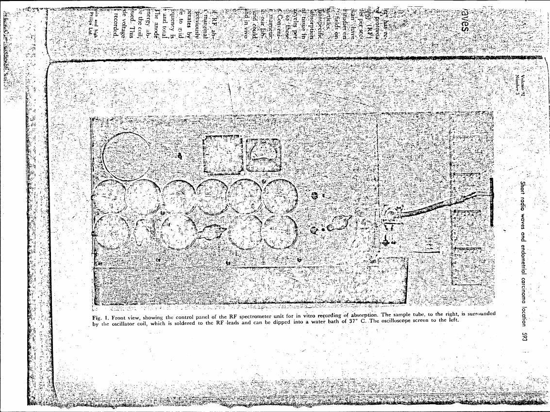 Fig. 1: Front view showing the control panel of an RF spectrometer unit for in vitro recording of absorption.