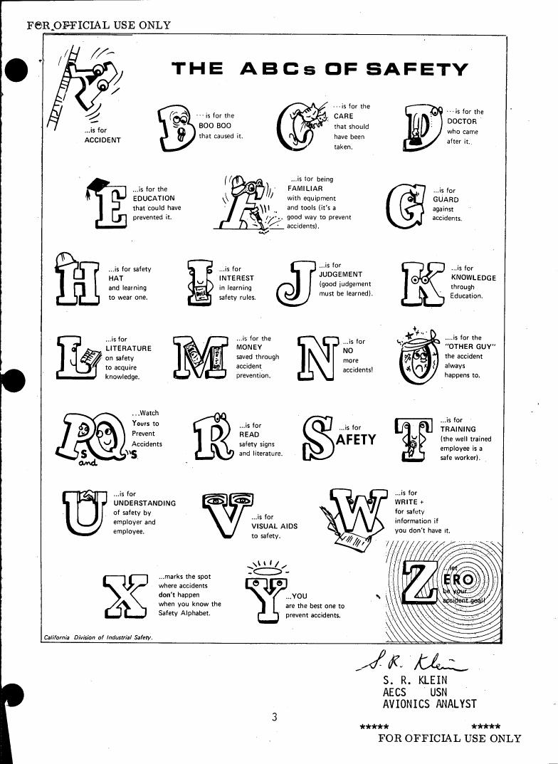 AI-described figure: A chart titled 'The ABCs of Safety' illustrating safety concepts with letters and corresponding explanations.