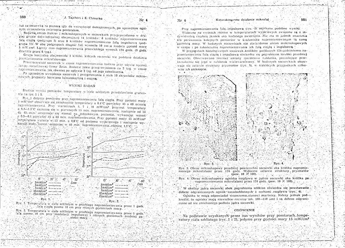 AI-described figure: Figure 1 and Figure 2 show temperature changes in a glass body during microwave irradiation for different power densities.