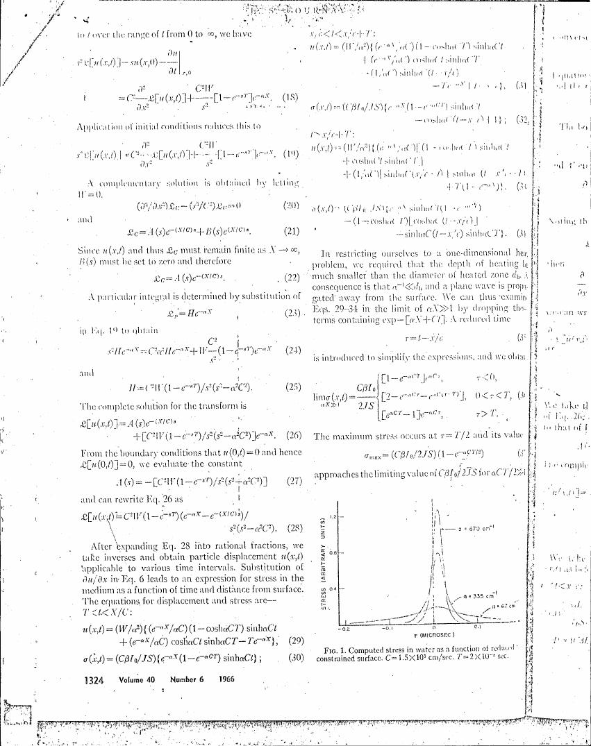Fig. 1: Computed stress in water as a function of reduced constrained surface.