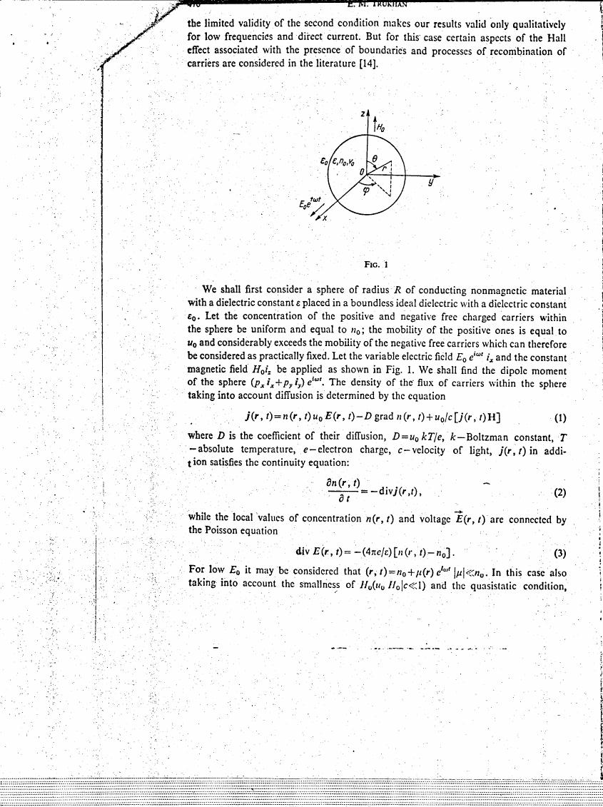 AI-described figure: Figure 1 illustrates a spherical geometry with electric and magnetic fields applied to it.