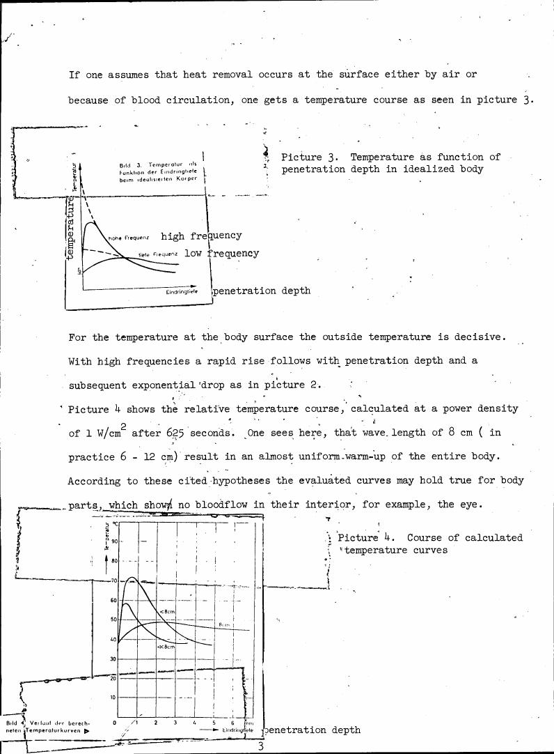 AI-described figure: Temperature as a function of penetration depth in an idealized body (Picture 3)
