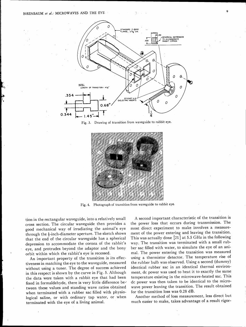 Fig. 3: Drawing of transition from waveguide to rabbit eye.