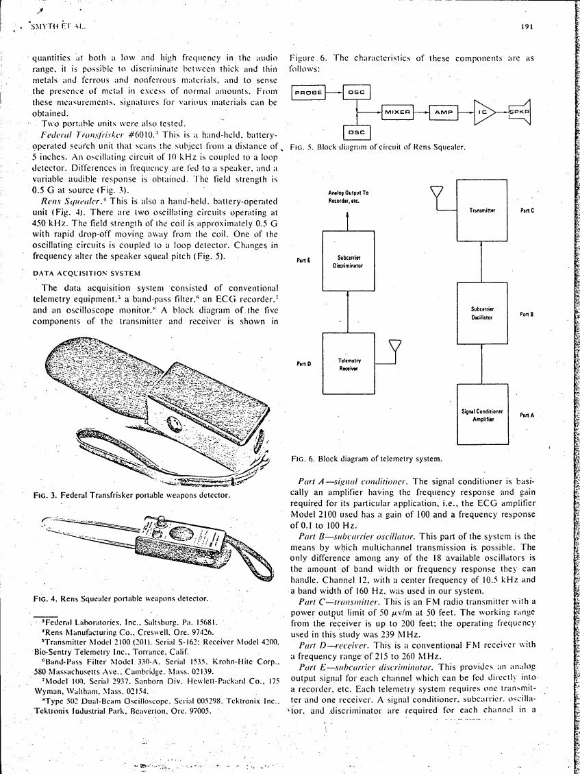 AI-described figure: Block diagram of telemetry system showing components labeled A through E.