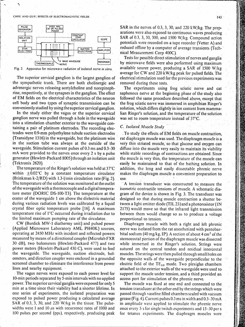 Figure 2. Apparatus for microwave radiation of isolated nerve in vitro.