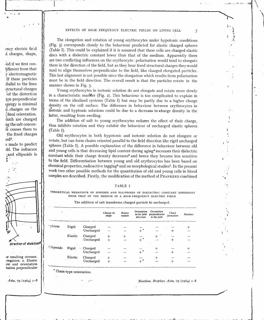 AI-described figure: A diagram illustrating the elongation and rotation of young erythrocytes under hypotonic conditions in relation to an electric field, as depicted in Figure 5.
