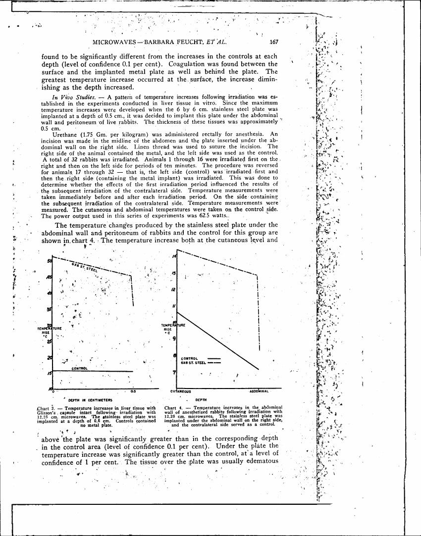 AI-described figure: Temperature increases in liver tissue with Glibenclamide intact following irradiation with microwaves. The stainless steel plate was implanted at a depth of 0.6 cm.