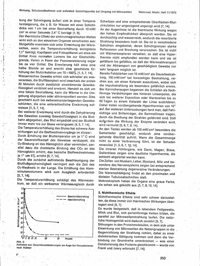 AI-described figure: A graph showing the bestirbungsenergie in W/cm² over time for two types of radiation: Dauerstrichbestrahlung and Impulsbestrahlung.