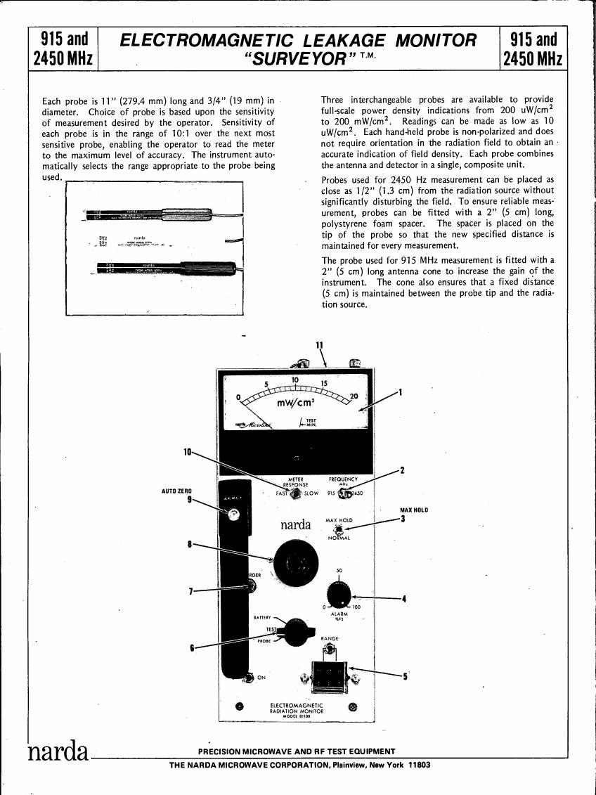 AI-described figure: A detailed diagram illustrating the components and usage of an electromagnetic leakage monitor.