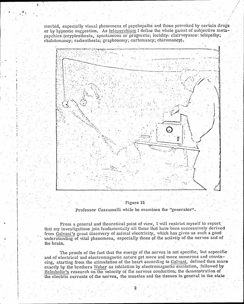 Figure 21: Professor Cazzamalli while he examines the 'generator'.