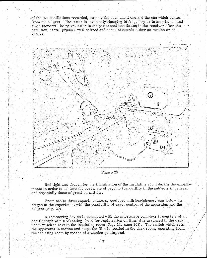 AI-described figure: Figure 25 depicts a setup involving subjects in an insulated room with equipment for experiments.