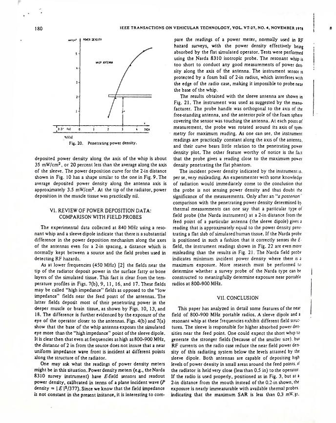 AI-described figure: Fig. 20 depicts a penetrating power density graph.