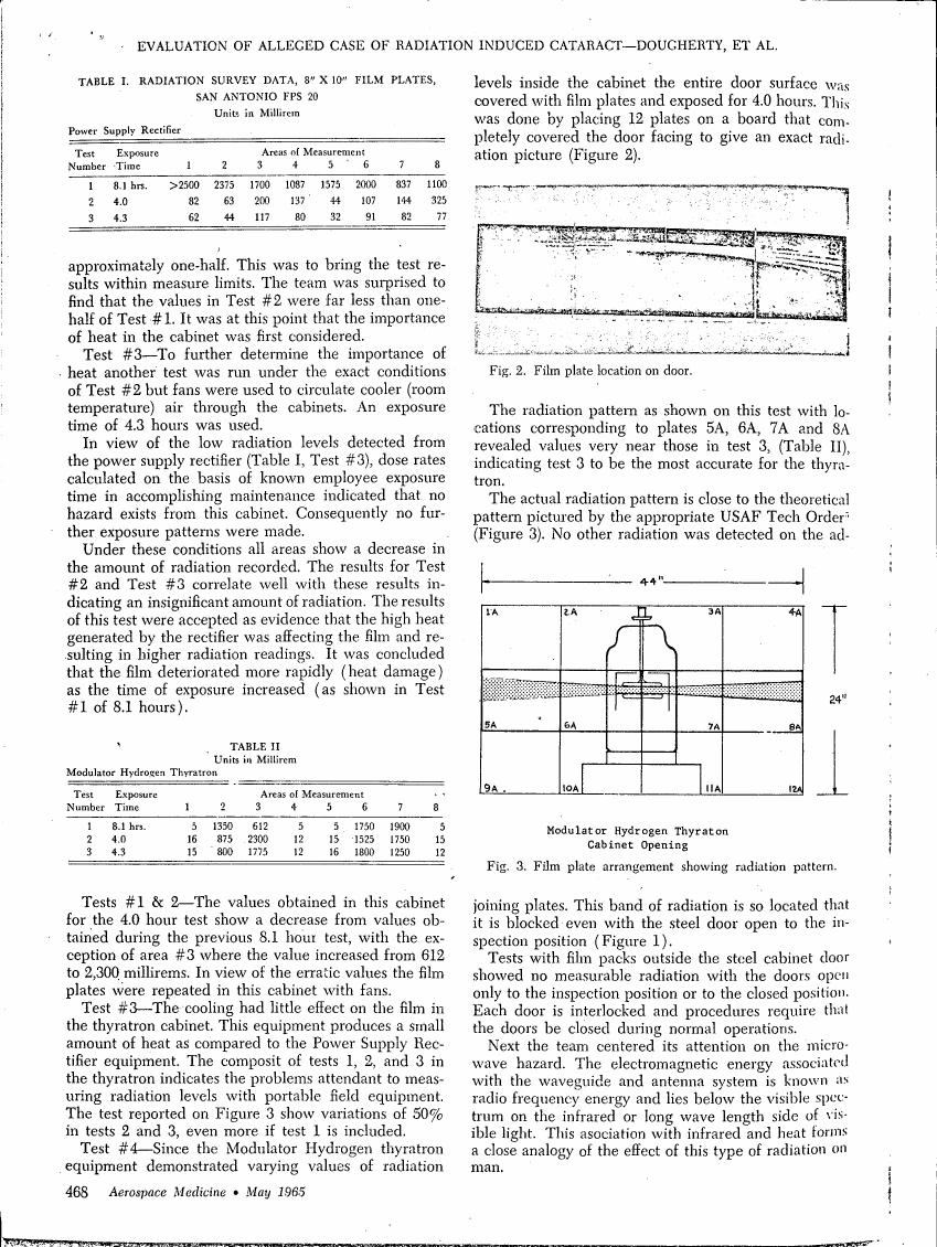AI-described figure: Film plate arrangement showing radiation pattern.