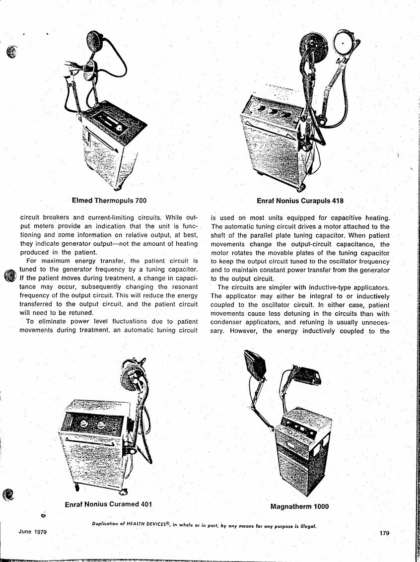 AI-described figure: A diagram illustrating different types of medical equipment used for capacitive heating and their associated tuning circuits.