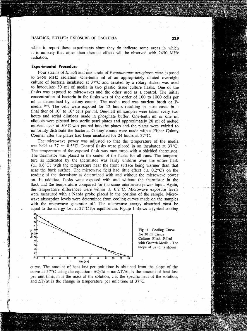 AI-described figure: Figure 1 displays a cooling curve for a 30 ml tissue culture flask filled with growth media at 37°C.
