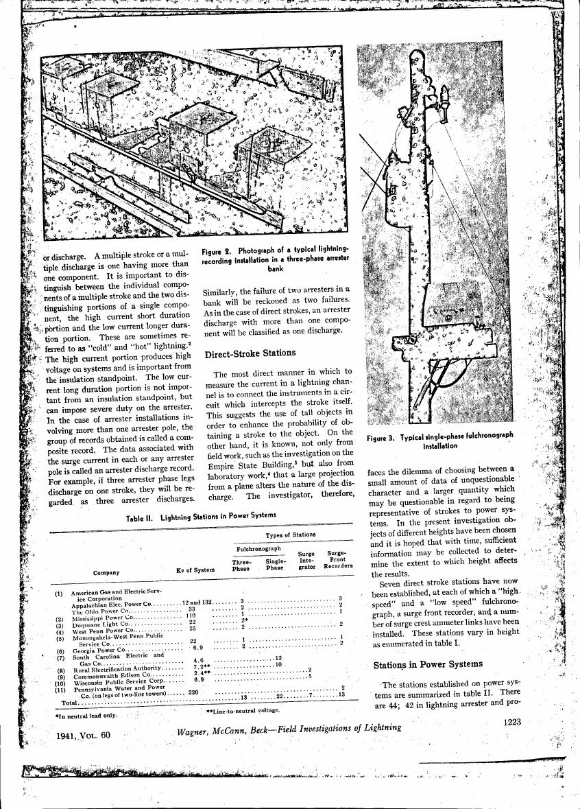 AI-described figure: Figure 2: Photograph of a typical lightning-recording installation in a three-phase arrester bank