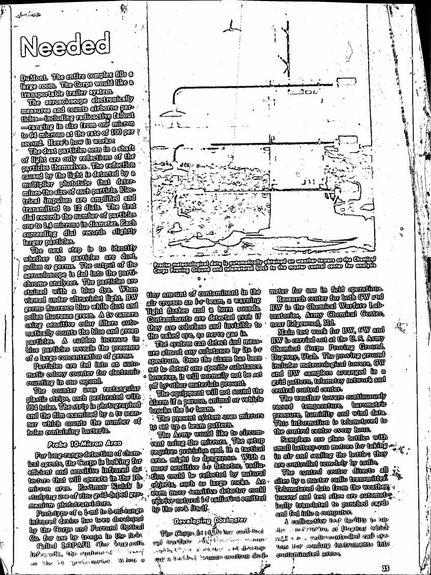 AI-described figure: A diagram illustrating a weather tower setup at the Chemical Corps Proving Ground.