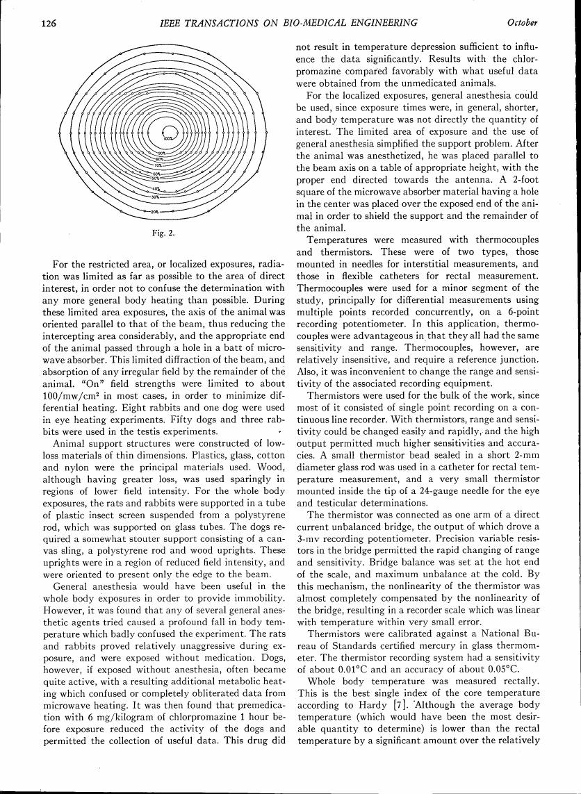 AI-described figure: Figure 2 depicts concentric circles representing microwave exposure patterns.