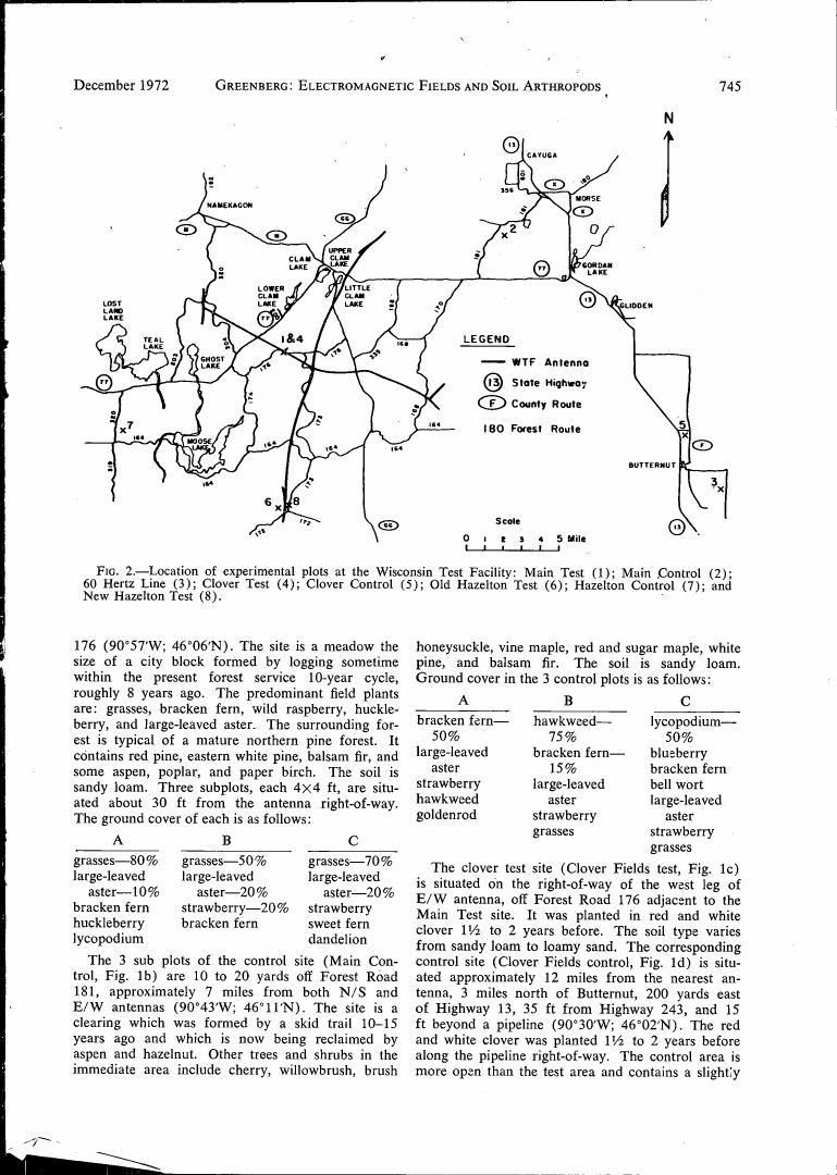 AI-described figure: Figure 2. Location of experimental plots at the Wisconsin Test Facility.