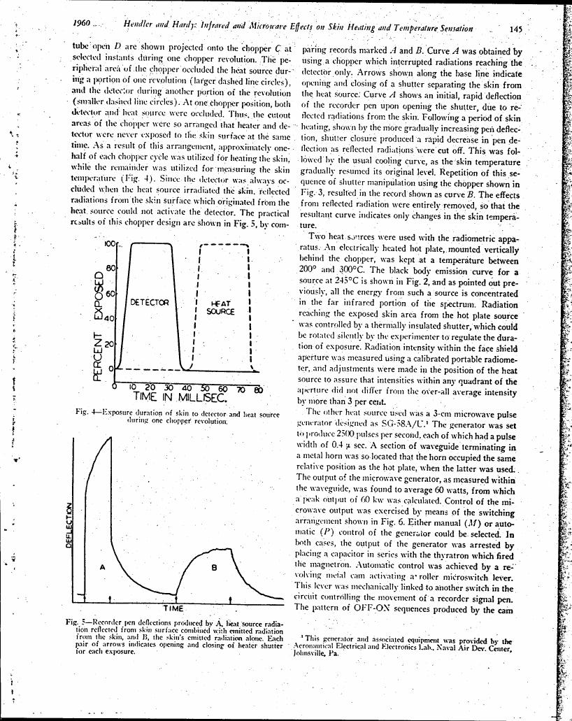 Figure 4 illustrates the exposure duration of skin to a detector and heat source during one chopper revolution.