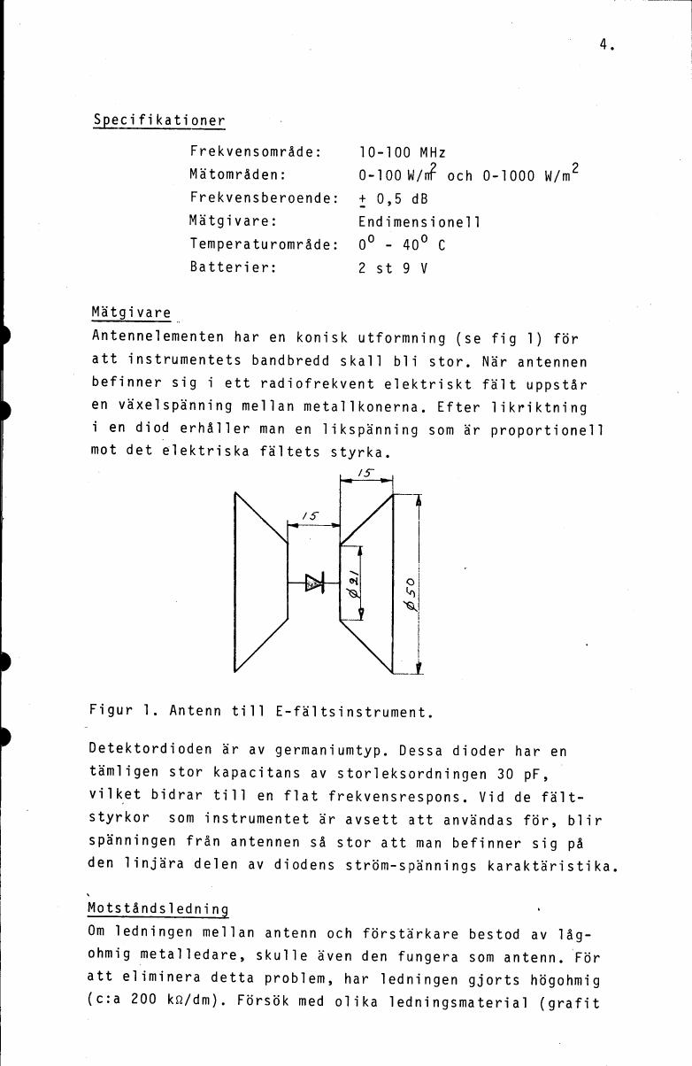 Figure 1. Antenn to E-field instrument.