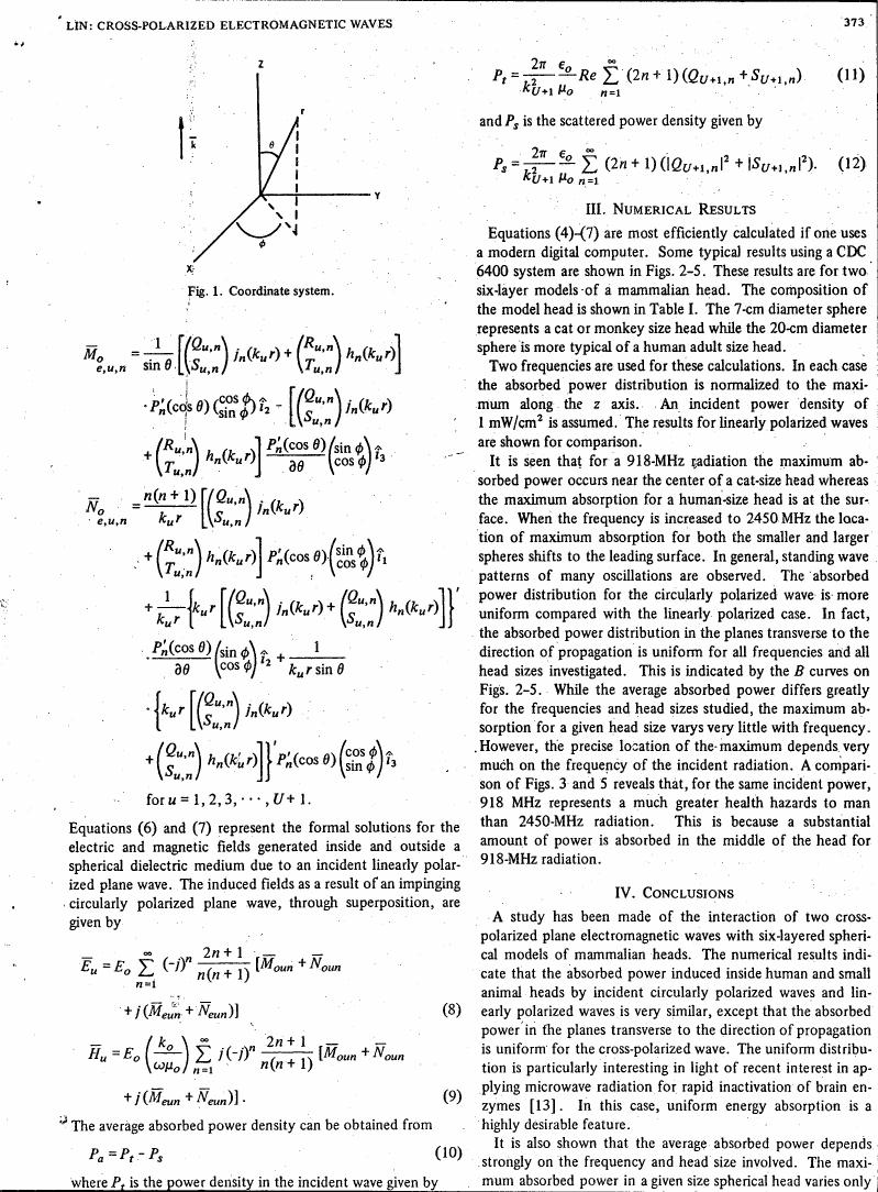 Figure 1. Coordinate system.