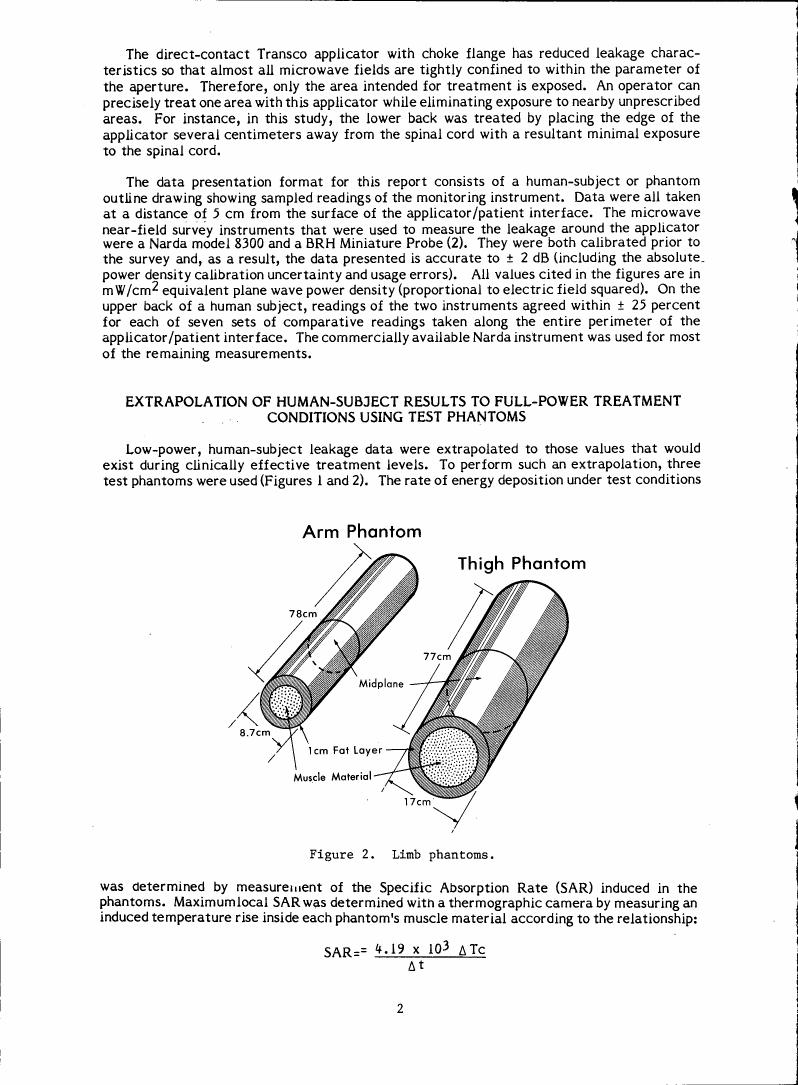 AI-described figure: Figure 2. Limb phantoms showing arm and thigh phantom dimensions.