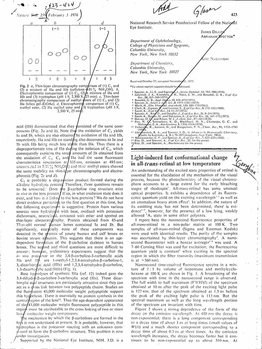 AI-described figure: Figure 2a: Thin-layer chromatography comparison of (1) C1 and (2) a mixture of Ha and IIb.