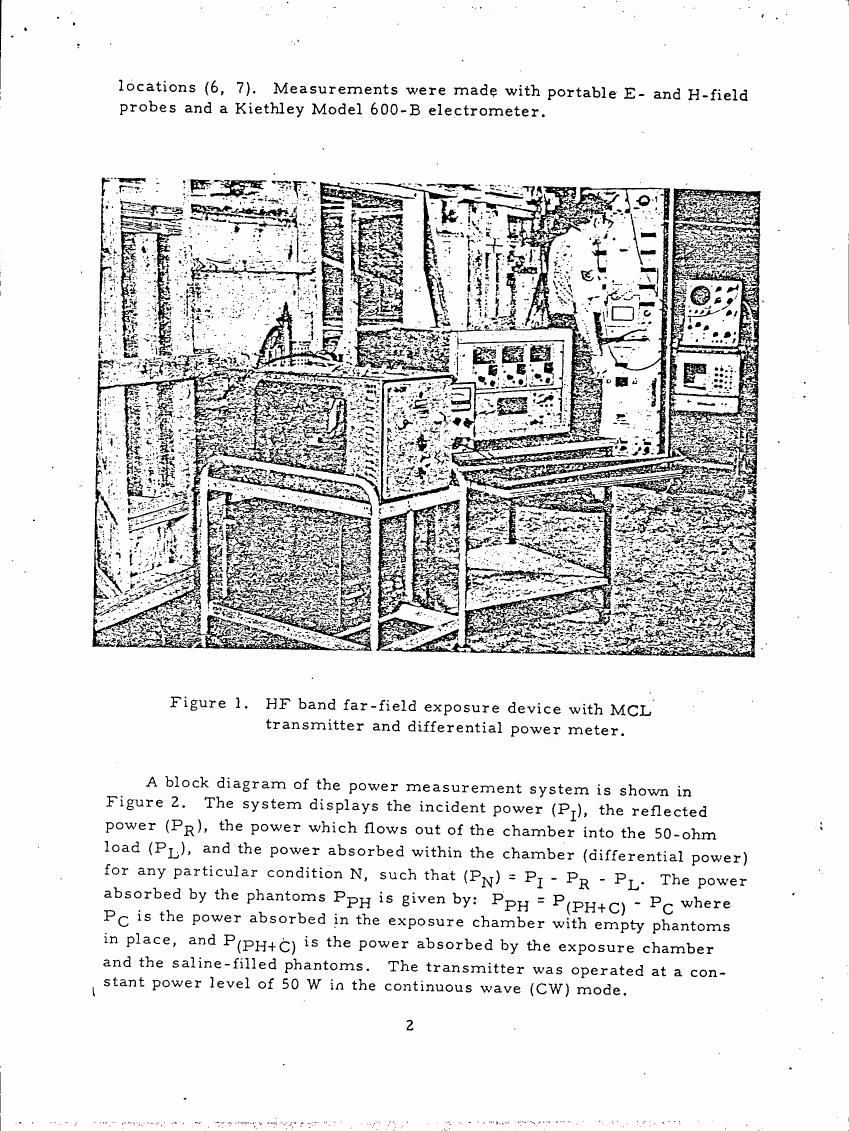 Figure 1. HF band far-field exposure device with MCL transmitter and differential power meter.