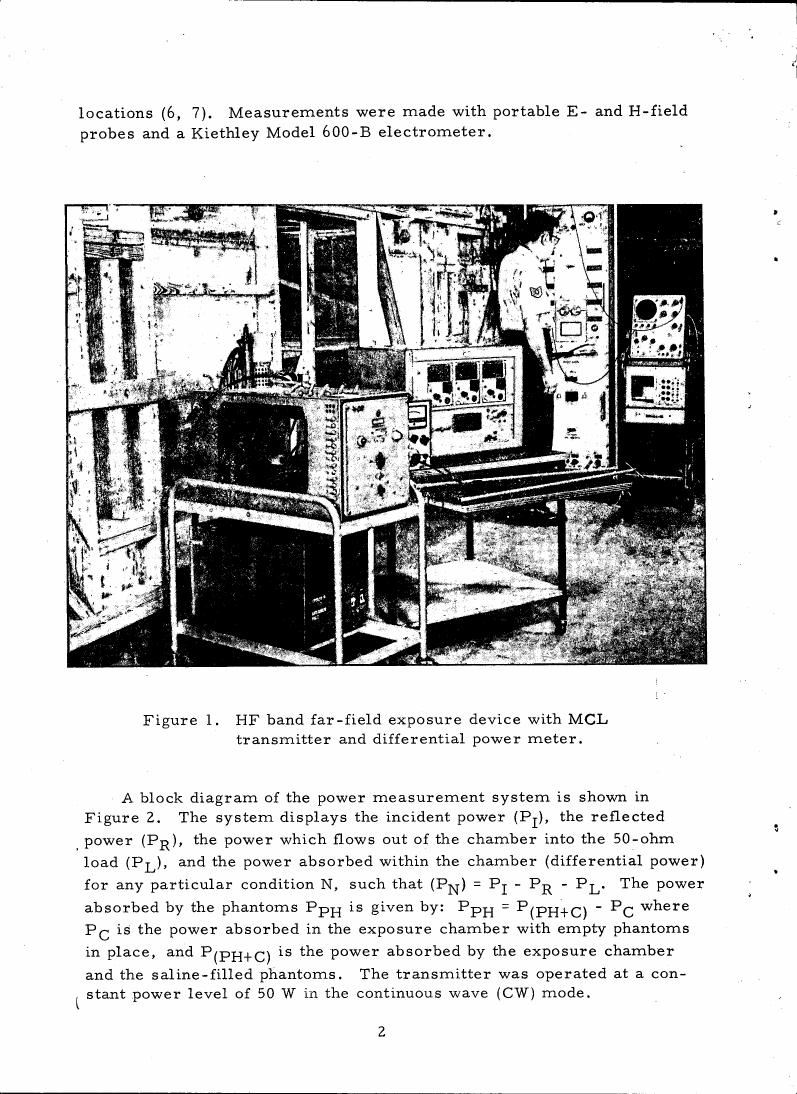 Figure 1. HF band far-field exposure device with MCL transmitter and differential power meter.