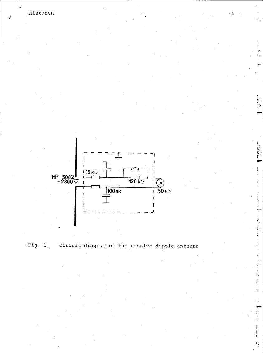 Fig. 1: Circuit diagram of the passive dipole antenna