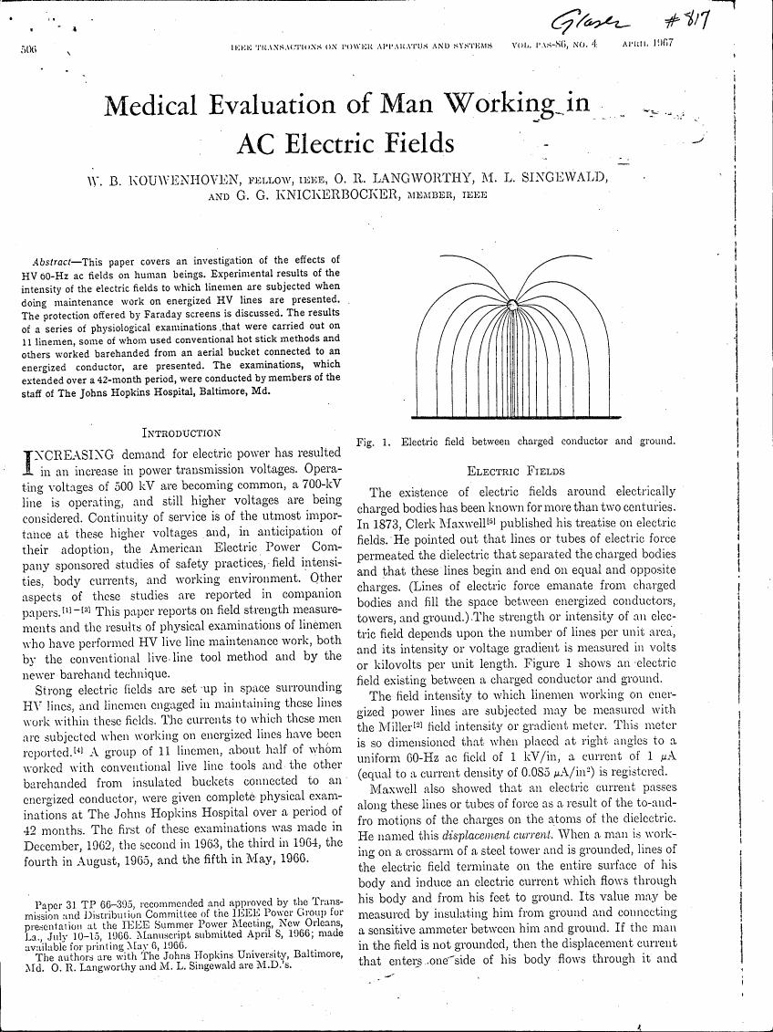 AI-described figure: Figure 1 illustrates an electric field between a charged conductor and ground.