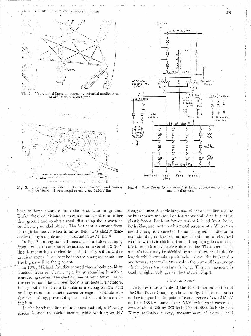 AI-described figure: Fig. 4: Simplified one-line diagram of Ohio Power Company-East Lima Substation