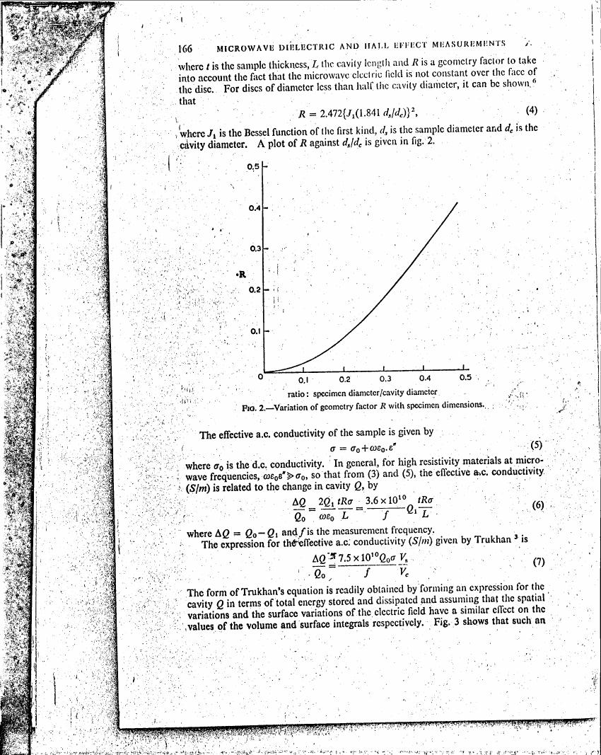 Variation of geometry factor R with specimen dimensions (Fig. 2).